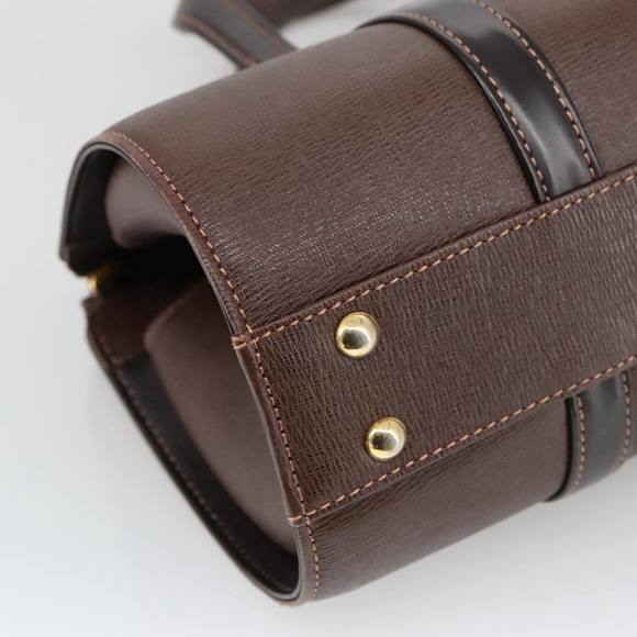BURBERRY Hand Bag Leather Brown Gold Auth yk16155 - Picture 14 of 16